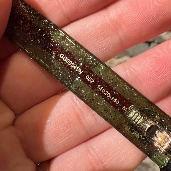 Gucci GG0034 Black Frame Glitter Web Branch Sunglasses - Picture 10 of 13